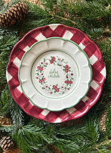 LARGE RED GINGHAM PLATE