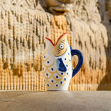 Blue fish pitcher