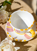 Pink stripes tea cup