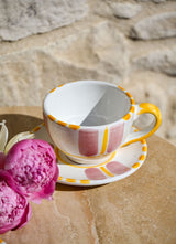 Pink stripes tea cup