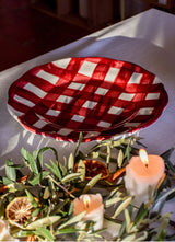 LARGE RED GINGHAM PLATE