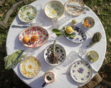 Colourful table with Italian ceramic tableware