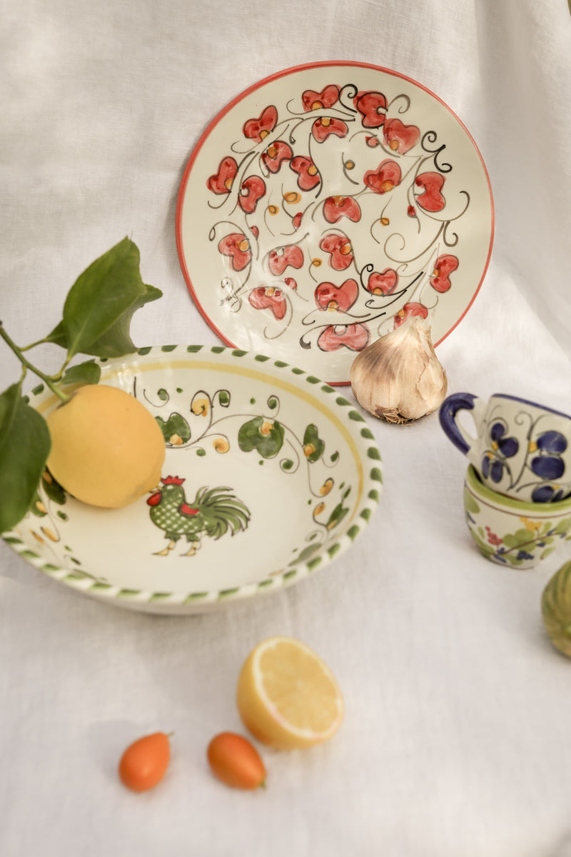 Colourful table with Italian ceramic tableware