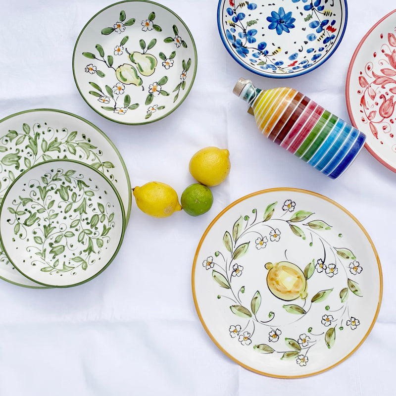 Colourful table with Italian ceramic tableware
